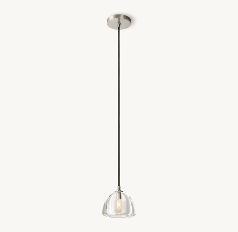 Hemisphere Pendant Light – Solid Brass Crystal Design