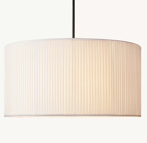 Reed Pleated Drum Pendant – Silk Shade Light