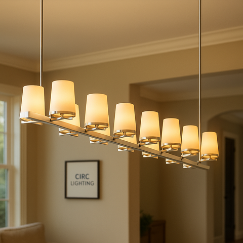 Pauillac Fabric Shade Linear Chandelier 60"