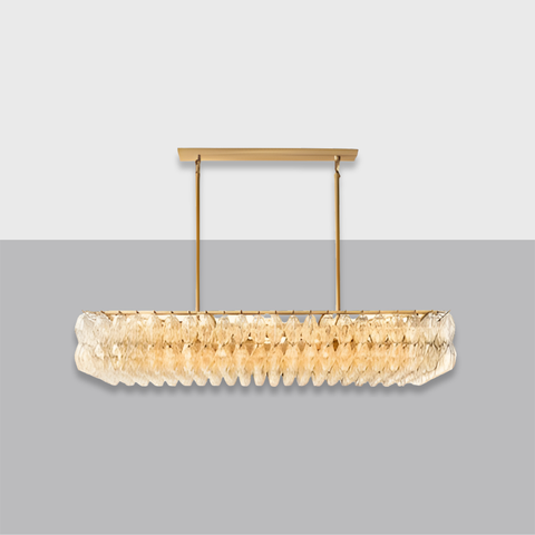 Chiara 54" Clear Glass Rectangular Chandelier | CIRC