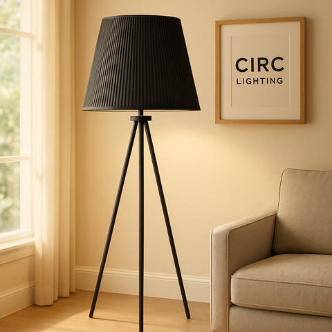 Reed Pleated Silk Shade Floor Lamp