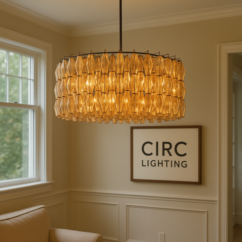 Chiara Smoke Glass Round Chandelier 37"