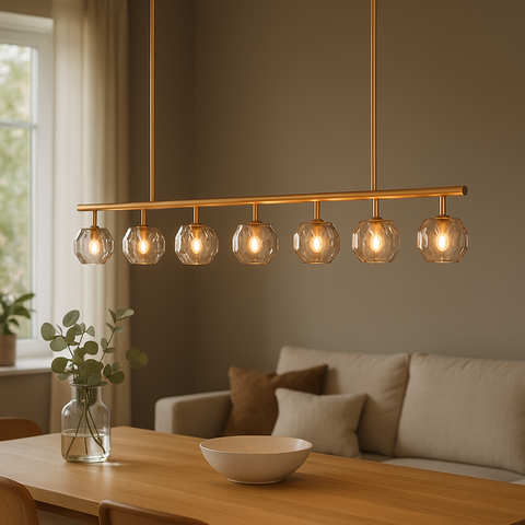 Boule De Cristal Smoke Glass Linear Chandelier 60"