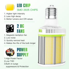 CIRC E26/E39 LED Horizontal Corn Light 80W/60W/48W –CCT Tunable 4500K/5000K/5700K