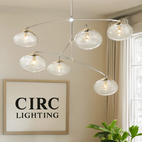 Cabrette Clear Glass Mobile Round Chandelier