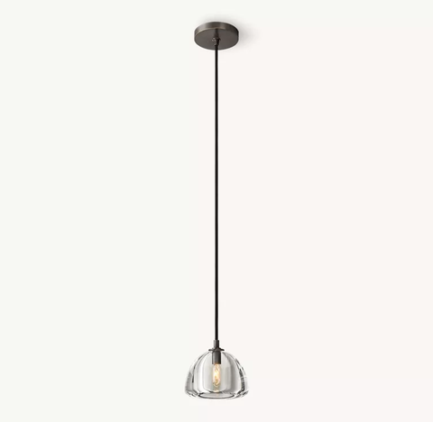 Hemisphere Pendant Light – Solid Brass Crystal Design