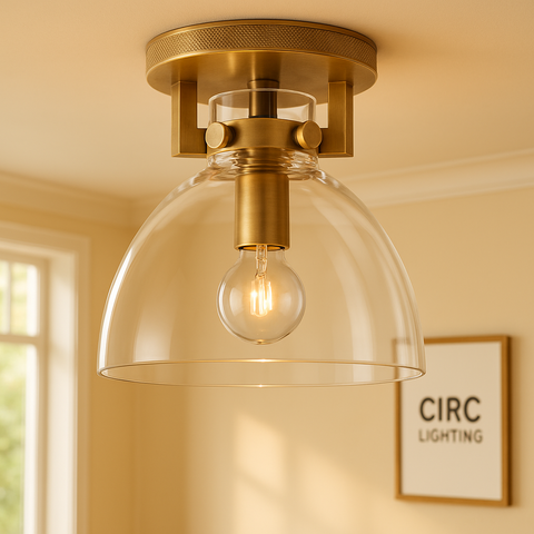 Machinist Glass Cloche Flushmount