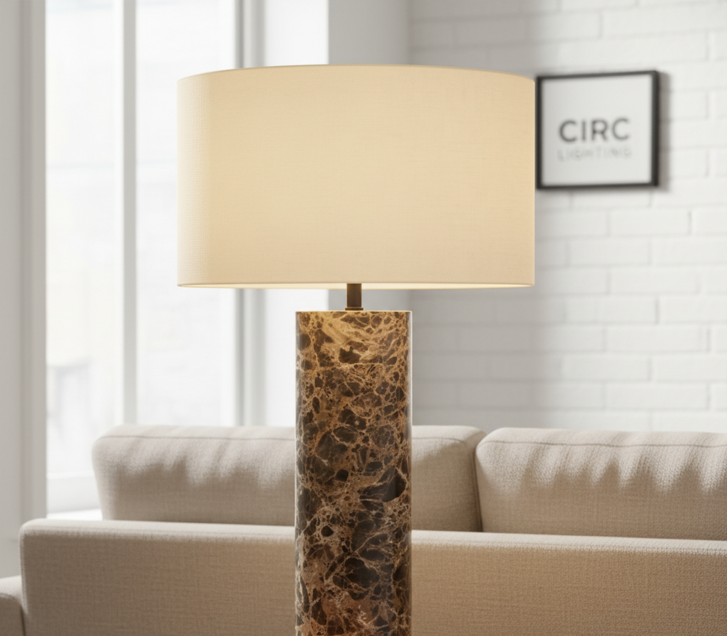 Sarezzo Stone Cylindrical Table Lamp
