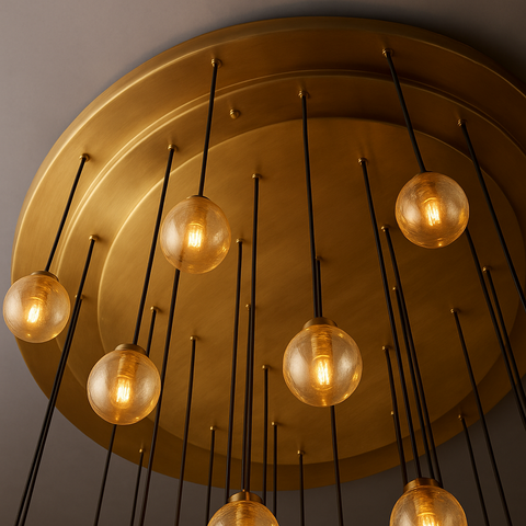 Pearl Round Chandelier 60"