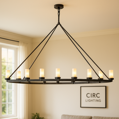 Ondra Linear Milk Glass Chandelier 72"