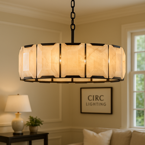 Harlow Calcite Round Chandelier 31"