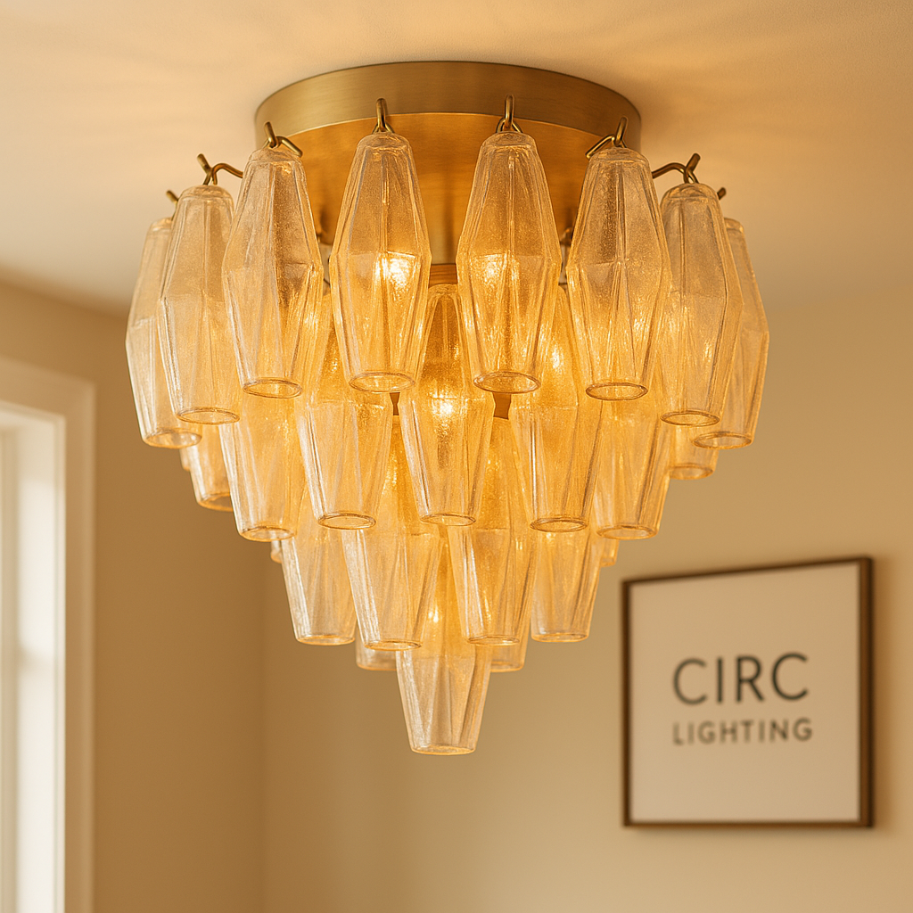 Chiara Clear Glass Flushmount 17"