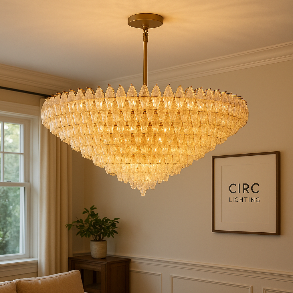 Chiara Clear Glass Tiered Round Chandelier 62"