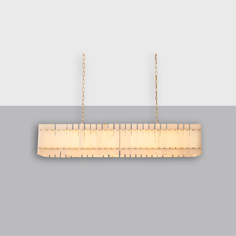 San Marco Alabaster Linear Chandelier 54"