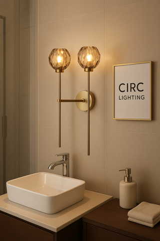 Boule De Cristal Smoke Glass Grand Double Sconce