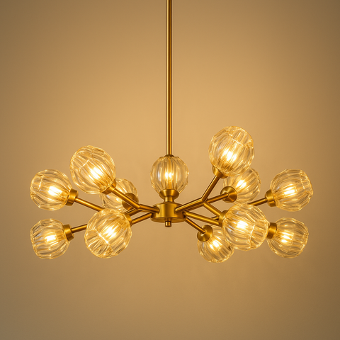 Boule De Cristal Clear Glass Round Chandelier 36"