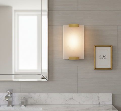 Hand-Carved Alabaster Sconce