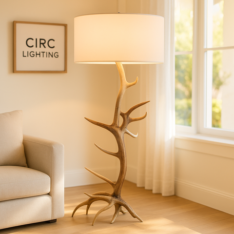 Natural Elk Antler Floor Lamp