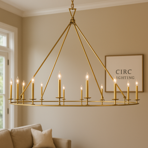 19th C. English Openwork Round Chandelier 72"