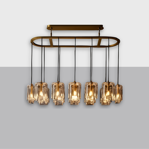 54"Lacour Linear Chandelier – Glass & Steel LED
