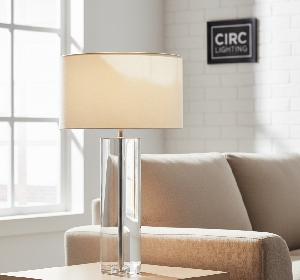Sarezzo Crystal Cylindrical Table Lamp