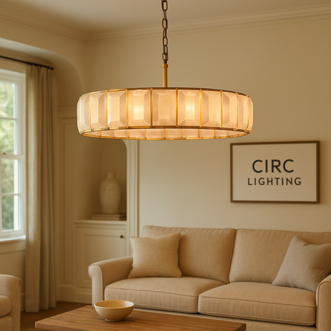 Harlow Calcite Round Chandelier 60"