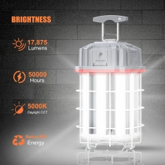 CIRC 80W LED Square Work Light 5000K 100–277V Gray & Red