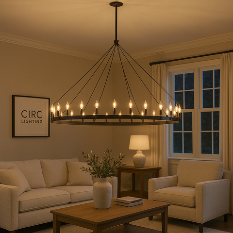 Camino Vintage Candelabra Round Chandelier 73"