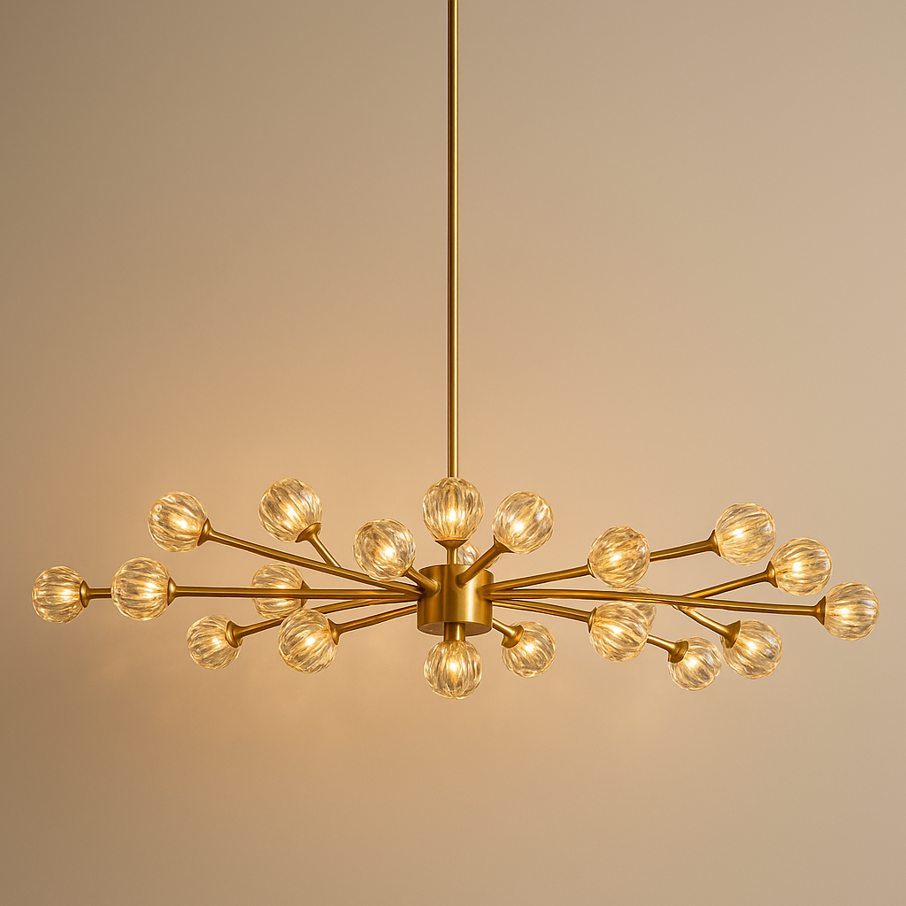 Boule De Cristal Clear Glass Oval Chandelier 72"