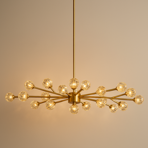 Boule De Cristal Clear Glass Oval Chandelier 72"