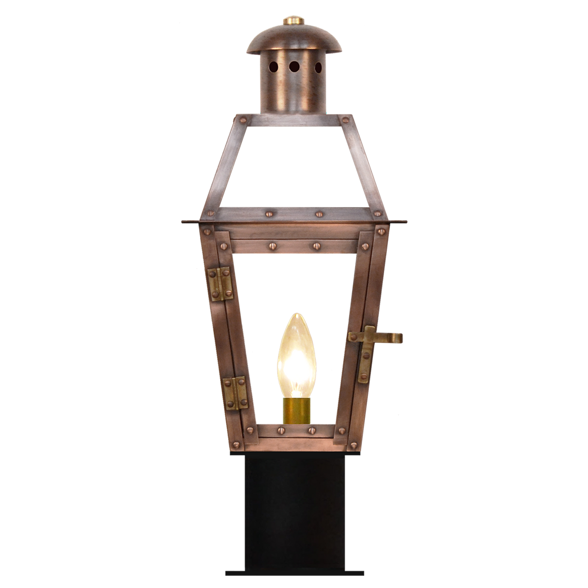 Georgetown 15" Traditional Gas Post Lantern | Antique Copper Outdoor