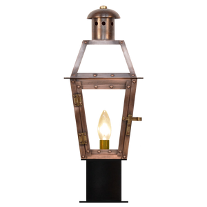 Georgetown 15" Traditional Gas Post Lantern | Antique Copper Outdoor