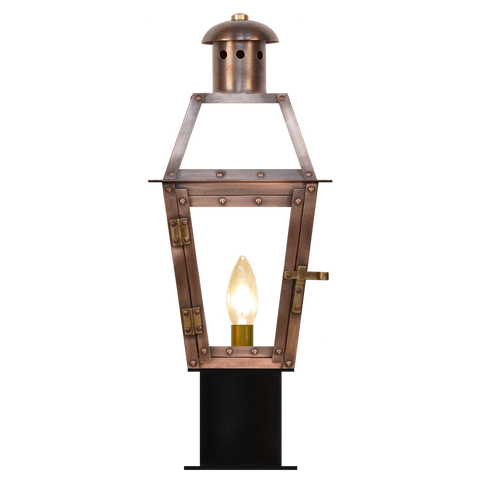Georgetown 15" Traditional Gas Post Lantern | Antique Copper Outdoor