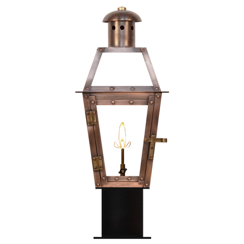 Georgetown 15" Traditional Gas Post Lantern | Antique Copper Outdoor