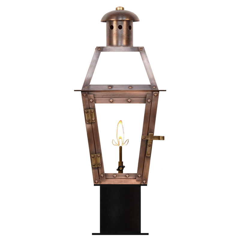 Georgetown 15" Traditional Gas Post Lantern | Antique Copper Outdoor