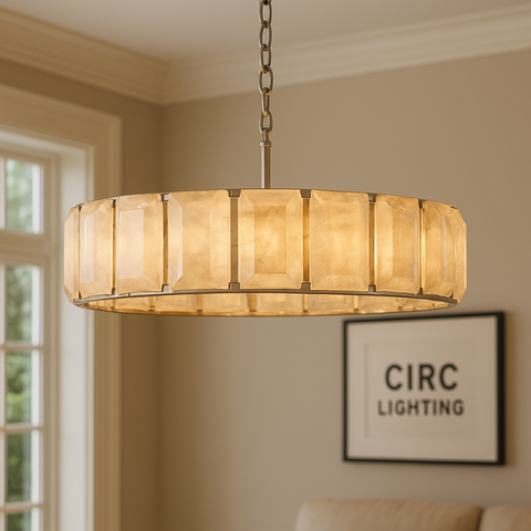Harlow Calcite Round Chandelier 43"