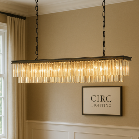 1920S Odeon Rectangular Chandelier 72"