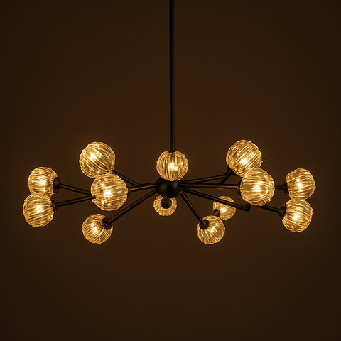 Boule De Cristal Clear Glass Round Chandelier 48"