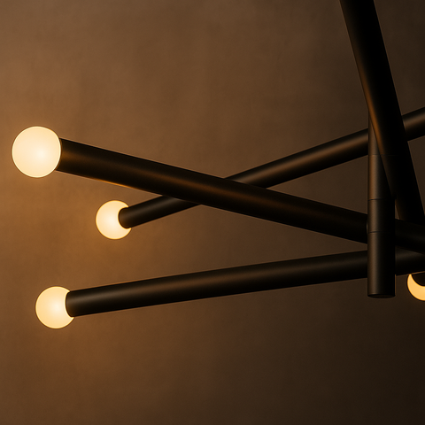 Rousseau 8-Light Mobile Etched Rod Chandelier