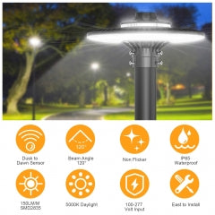 CIRC 90W-150W CCT Tunable Dimmable LED Area Light (150W/120W/90W) 3000K/4000K/5000K with Photocell | Multi-Function Outdoor Lighting-WCD