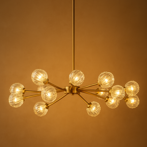 Boule De Cristal Clear Glass Round Chandelier 48"