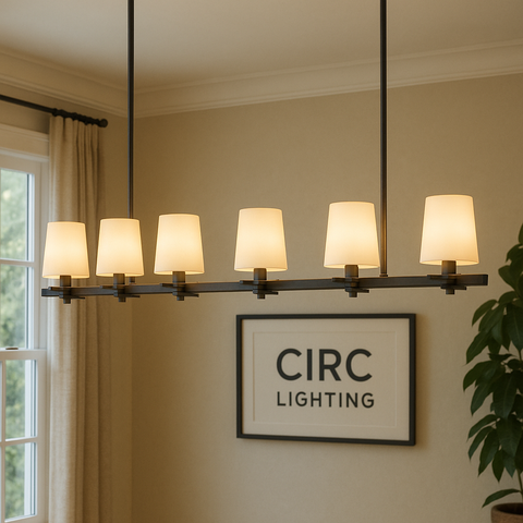 Pauillac Fabric Shade Linear Chandelier 49"