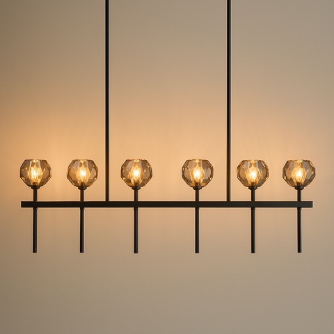 Boule De Cristal Smoke Glass Double Linear Chandelier 60"