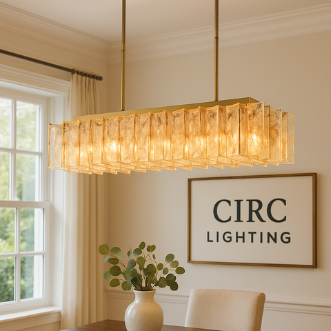 Lattice Smoke Glass Linear Chandelier 67"