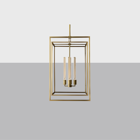 Beckman Pendant 34" Modern Steel Glass Chandelier