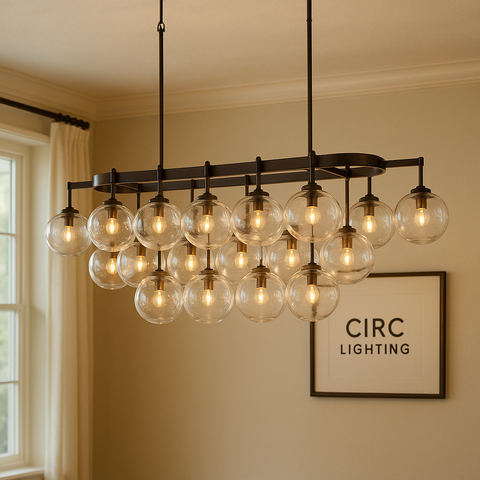 Cabrette Clear Glass Linear Chandelier 72"