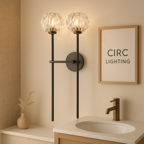 Boule De Cristal Clear Glass Grand Double Sconce