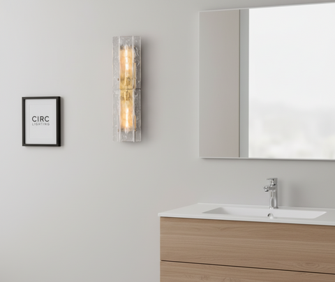 Lattice Clear Glass Sconce 30"