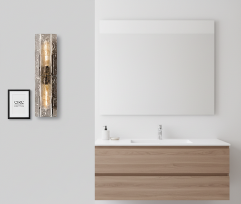 Lattice Clear Glass Sconce 30"