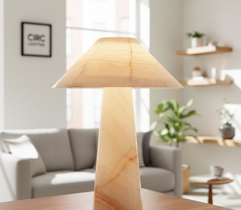 Mycena Round Stone Table Lamp